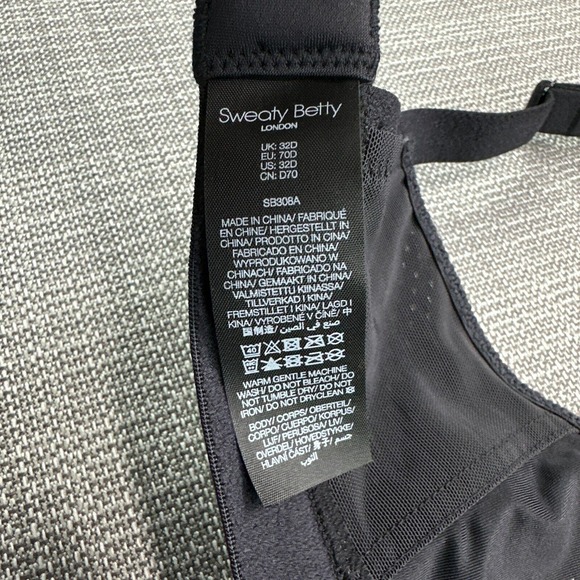 Sweaty Betty Ultra Running Bra 32D Black‎ High Support Adjustable Straps New - Picture 8 of 10